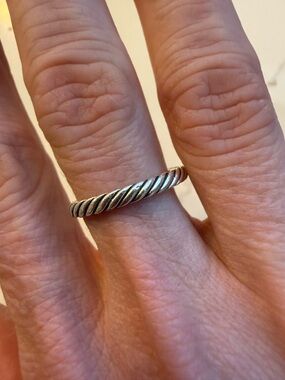 David Yurman cable collections stack ring in sterling silver - size 7